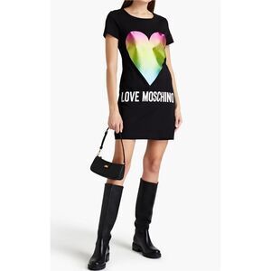 LOVE MOSCHINO
Metallic printed cotton-jersey mini dress
